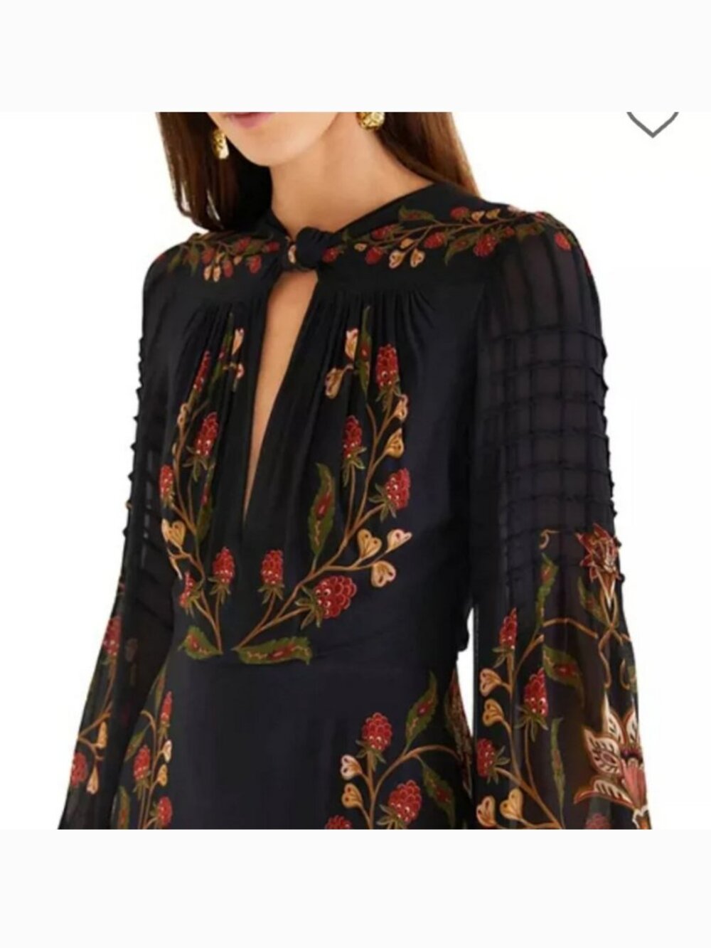 Farm Rio Berry Garden Midi Long Sleeve Dress size M - Picture 3 of 8